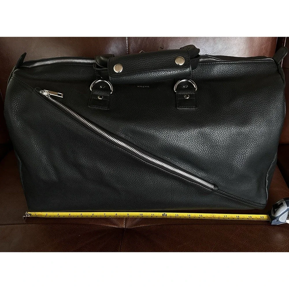 Kreya Archer Convertible Bag Black Pebbled Leather Duffel Backpack 3-in-1 Travel